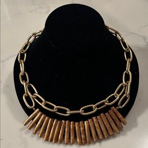 Gold and Brown Chain Necklace